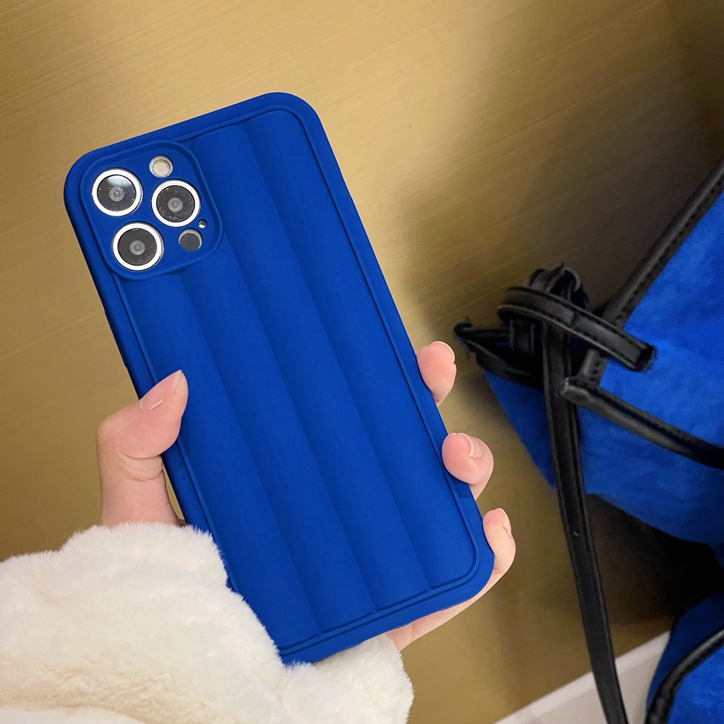 Ốp điện thoại silicon dẻo màu xanh dương sang trọng cho IPHONE 11 12 13 PRO MAX X XS MAX XR 7+ 8 PLUS