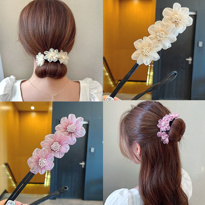 Dụng Cụ Hỗ Trợ Búi Tóc Hình Hoa Dành Cho Nữ