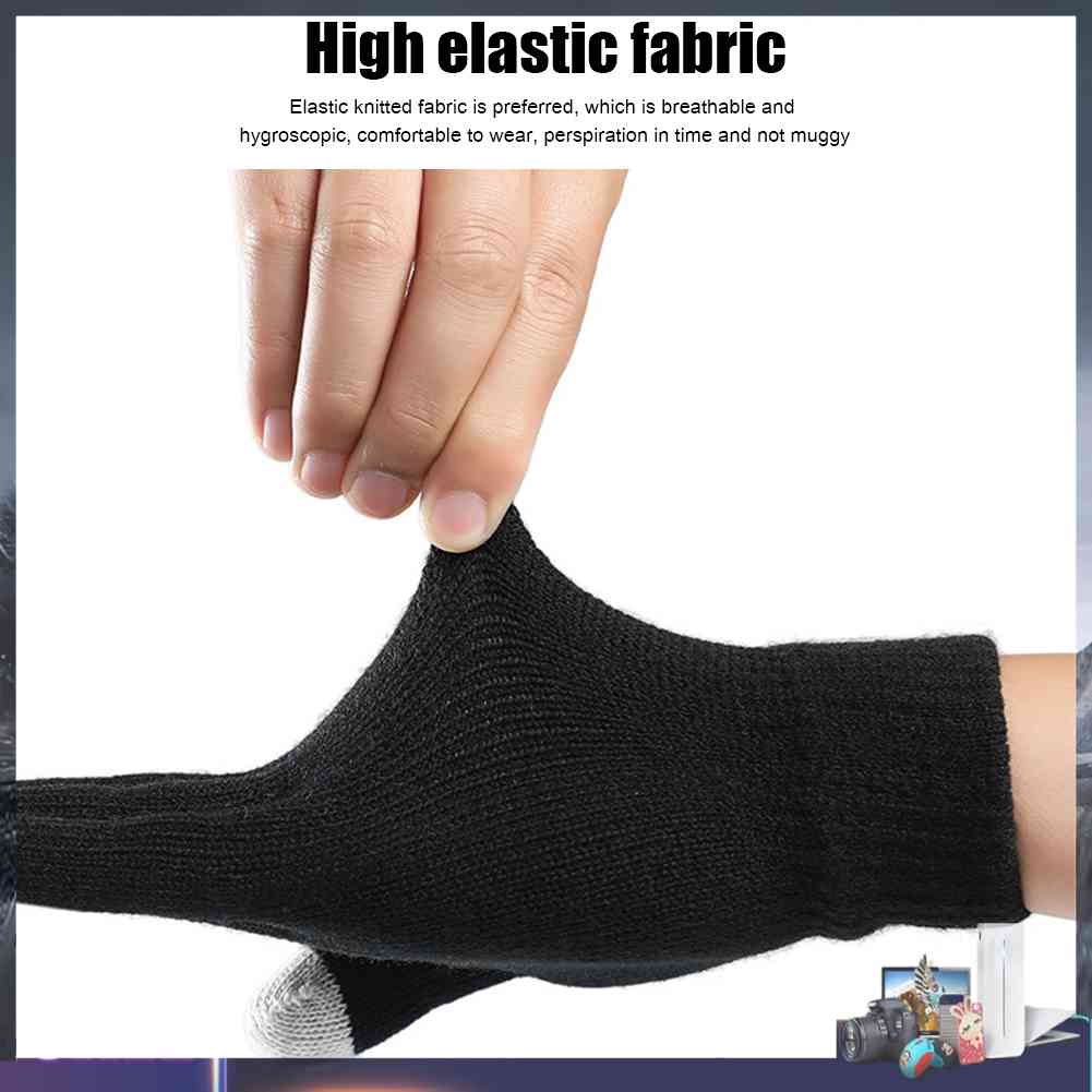 Toàn Bộ Găng Tay Len Hở Ngón Giữ Ấm Dùng Màn Hình Cảm Ứng