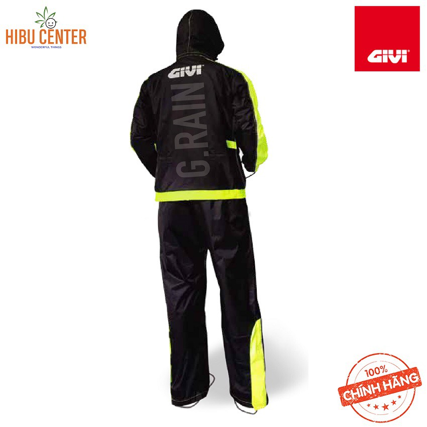 Áo Mưa Bộ Givi G-Rain GRA01 Đen – Vàng Neon Hàng Chính Hãng