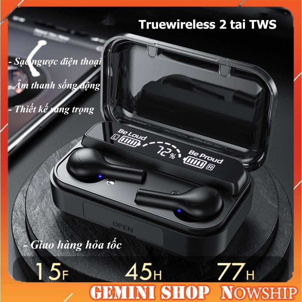 (Bản Quốc tế) Tai Nghe Bluetooth 5.0 TWS True Wireless 9D chống ồn màn hình led có Micro kháng nước mã 278