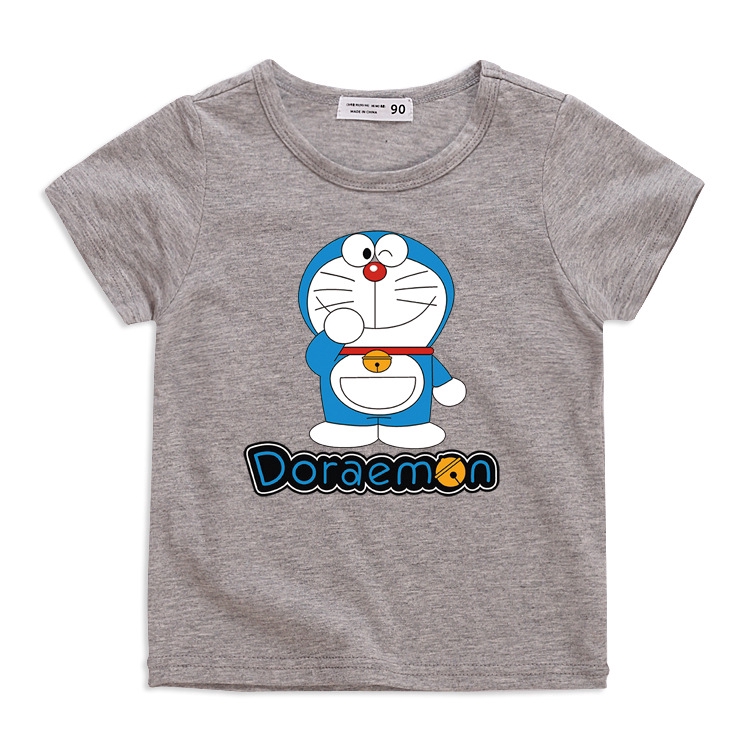 Áo Thun Tay Ngắn In Hình Doraemon Dễ Thương Cho Bé