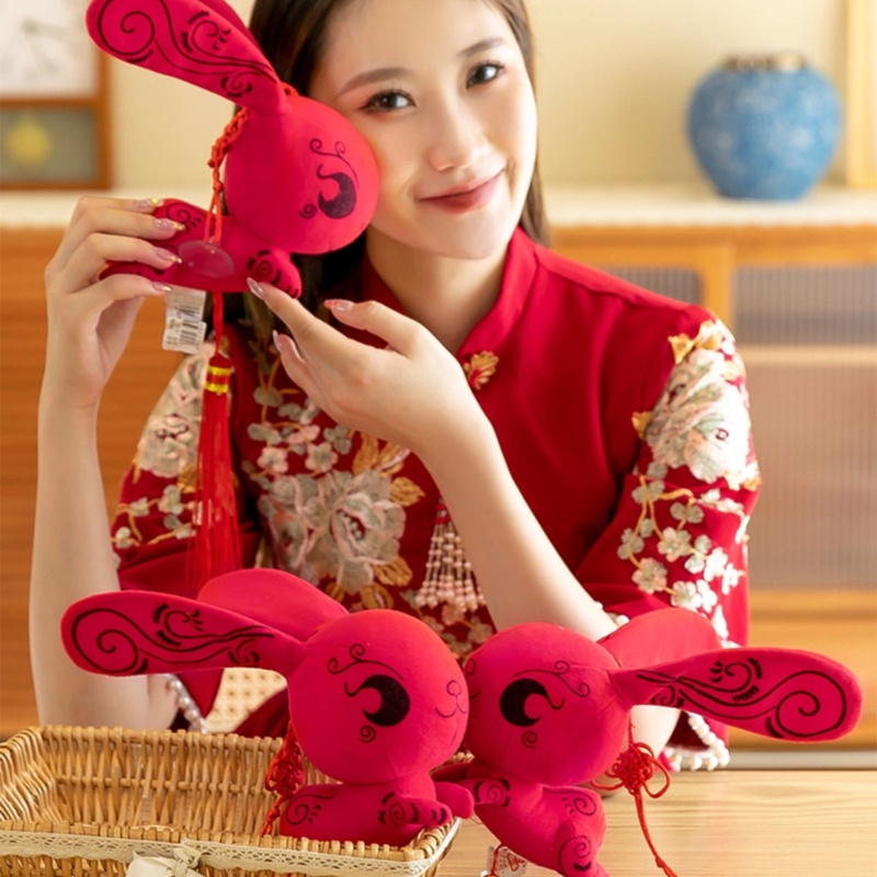 Thỏ Nhồi Bông Phong Cách Trung Hoa Cho Năm Mới