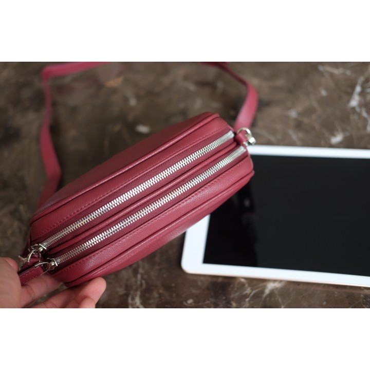 ELEGANT Crossbody Bag  - Túi đeo chéo da thật nguyên tấm lớp 1 -  IW08-93.MINK