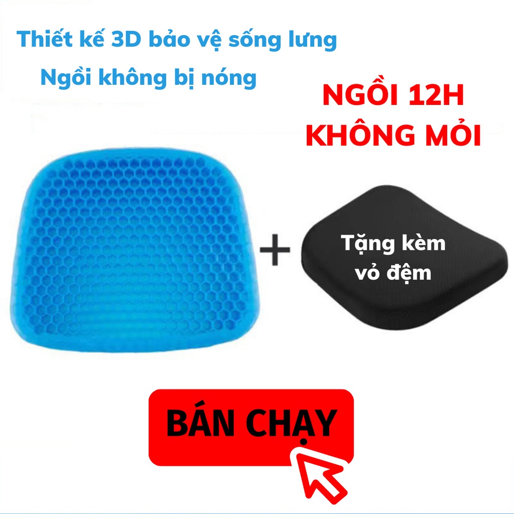 Đệm Gel Đệm Ngồi Gel 3D Lót Ghế Văn Phòng Mềm Mại Chống Mỏi KHO GIA DỤNG TRẦN PHÚ