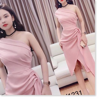 Đầm body dự tiệc lệch vai tà bèo cho quý cô tự tin tỏa sáng /SG001 HP