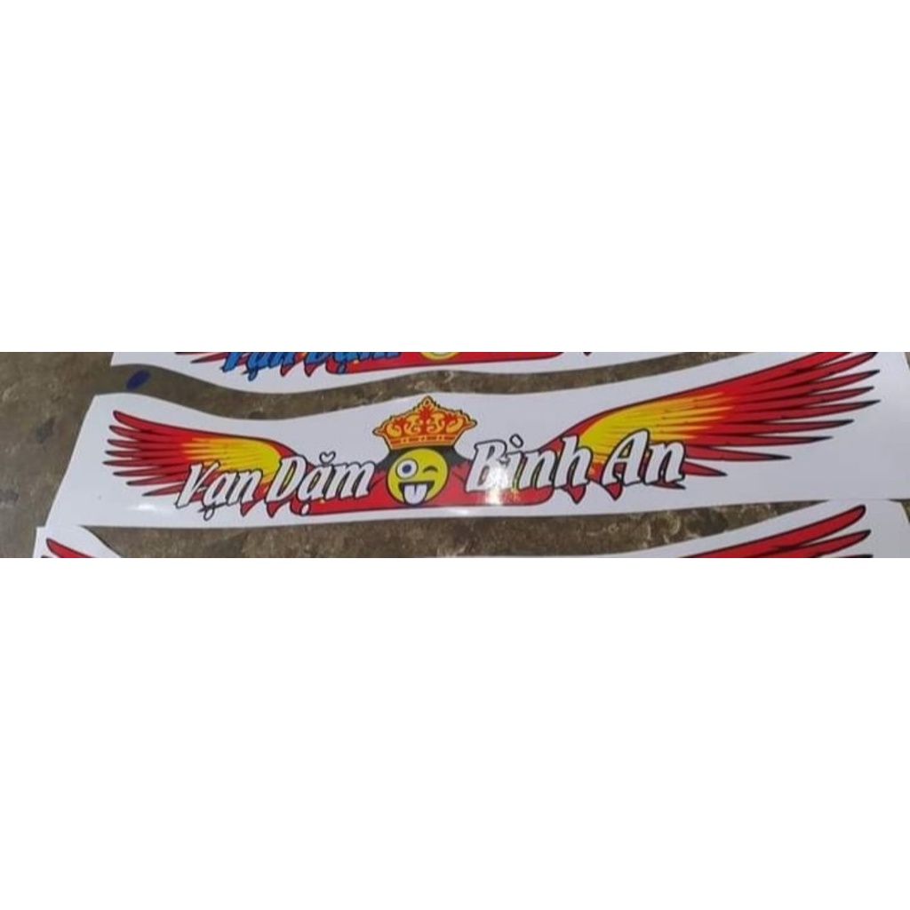 TEM DECAL VẠN DẶM BÌNH AN  VÀ CHỮ VIP MẪU ĐẠI BÀNG DÁN TRANG TRÍ XE TẢI, XE Ô TÔ