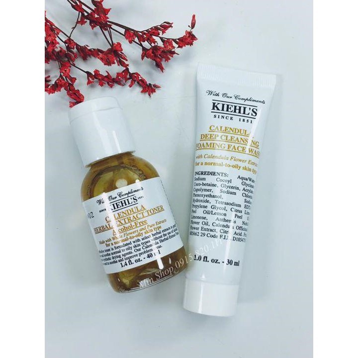 [AUTH 100%]  KIEHL MINI SRM hoa cúc Kiehl's Calendula Deep Cleansing Foaming Face wash 30ml