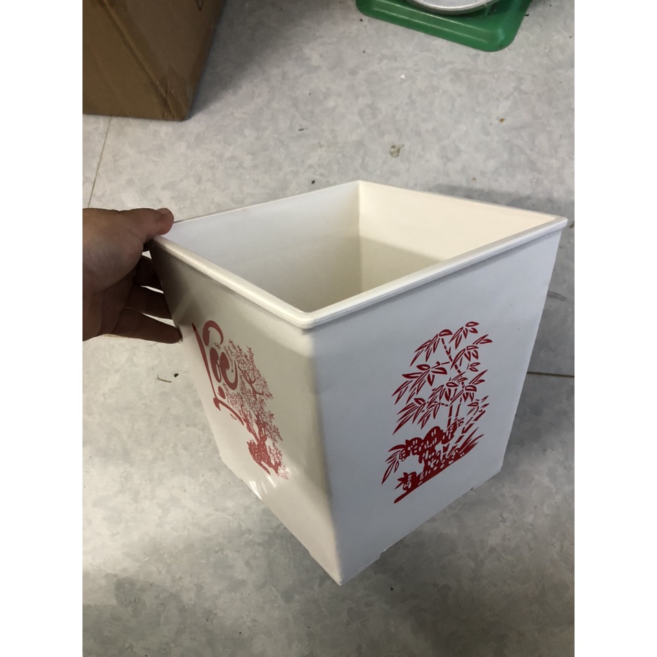 chậu vuông 20x20cm  Chậu nhựa trồng cây chuyên dùng trồng Hoa Hồng và các loại hoa kiểng