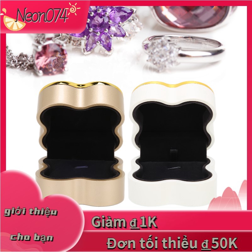 Neon074 Hộp đồ trang sức Hộp quà đồ trang sức Hình dạng cỏ bốn lá
