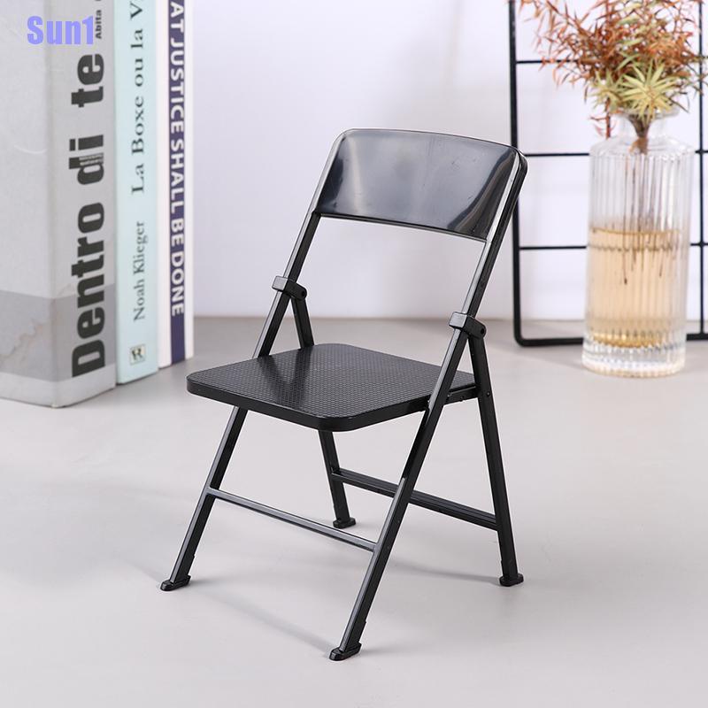 Mô Hình Ghế Kim Loại Màu Đen Tỉ Lệ 1: 6 Trang Trí Nhà Búp Bê