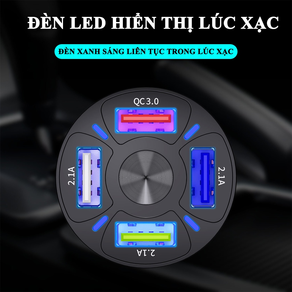 Tẩu Sạc Ô Tô - Tẩu Sạc Nhanh Ô Tô 4 Cổng USB VERSION 2  - Tiện Lợi CARZONE.TOP