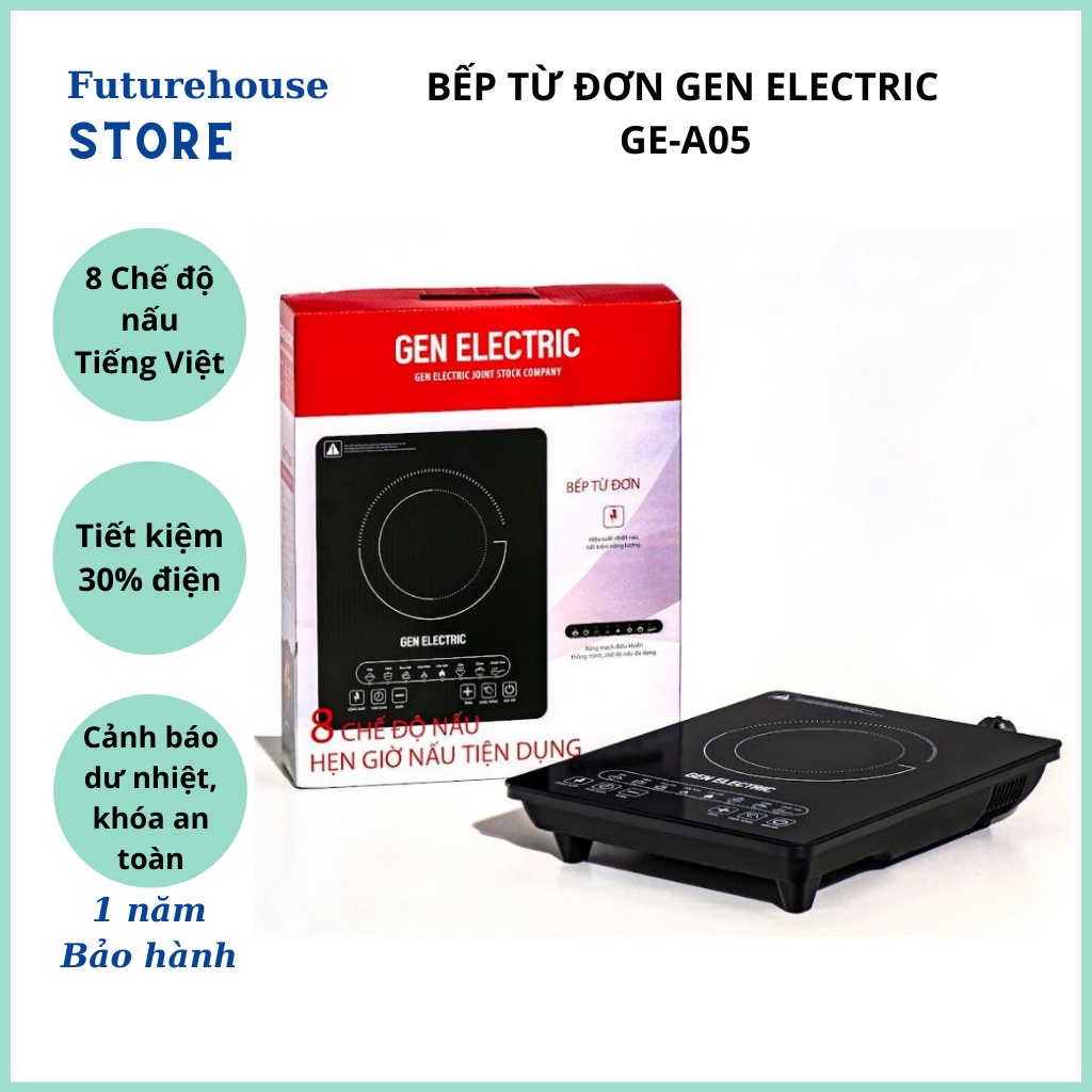Bếp từ đơn Gen electric GE-A05 2200W Tiết kiệm 30% điện đổi mới trong 30 ngày, bảo hành 12 tháng toàn quốc