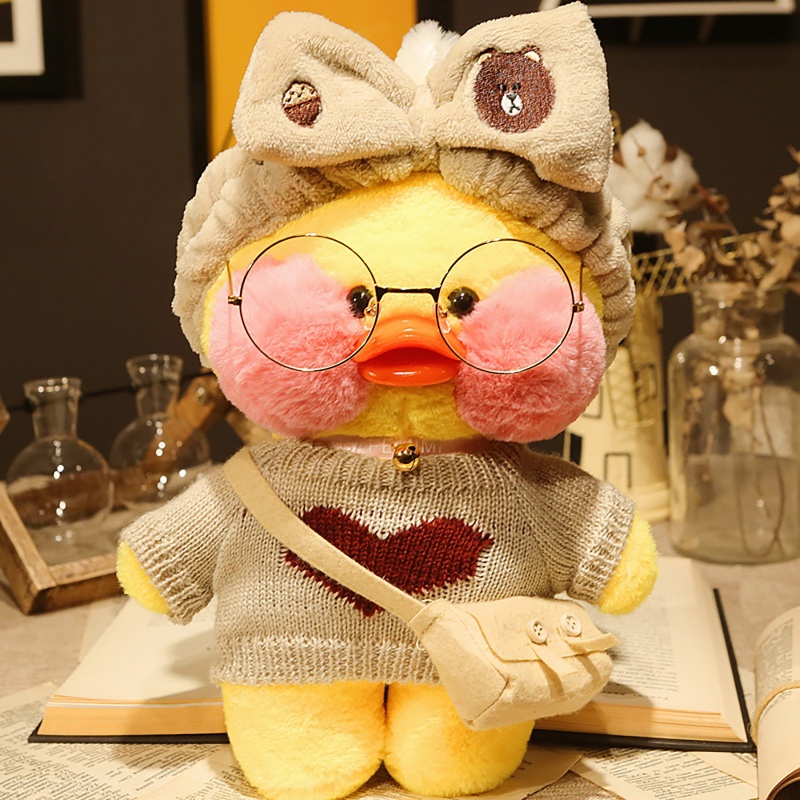 Đồ chơi nhồi bông hình gấu bông vịt vàng dễ thương cho bé/ Bộ 3 phụ kiện ngẫu nhiên 2022 (có bán lẻ) Lalafanfan duck