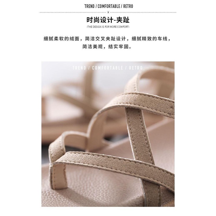 Giày Sandal Nữ Đế Dày Phong Cách La Mã Mới