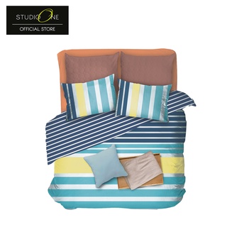 Bộ chăn ga chần bông Studio One Urbanity Microxt Sateen, 5 món (Winslow Blue)