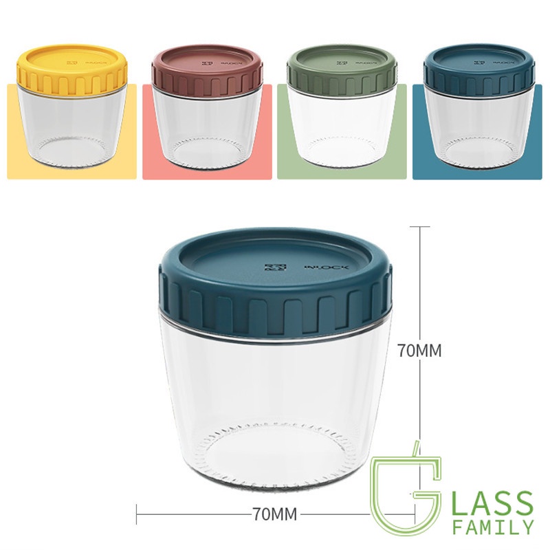 Set 2 Lọ Thủy Tinh Đựng Thực Phẩm Có Nắp Đậy Tiện Dụng Dung Tích 260ml