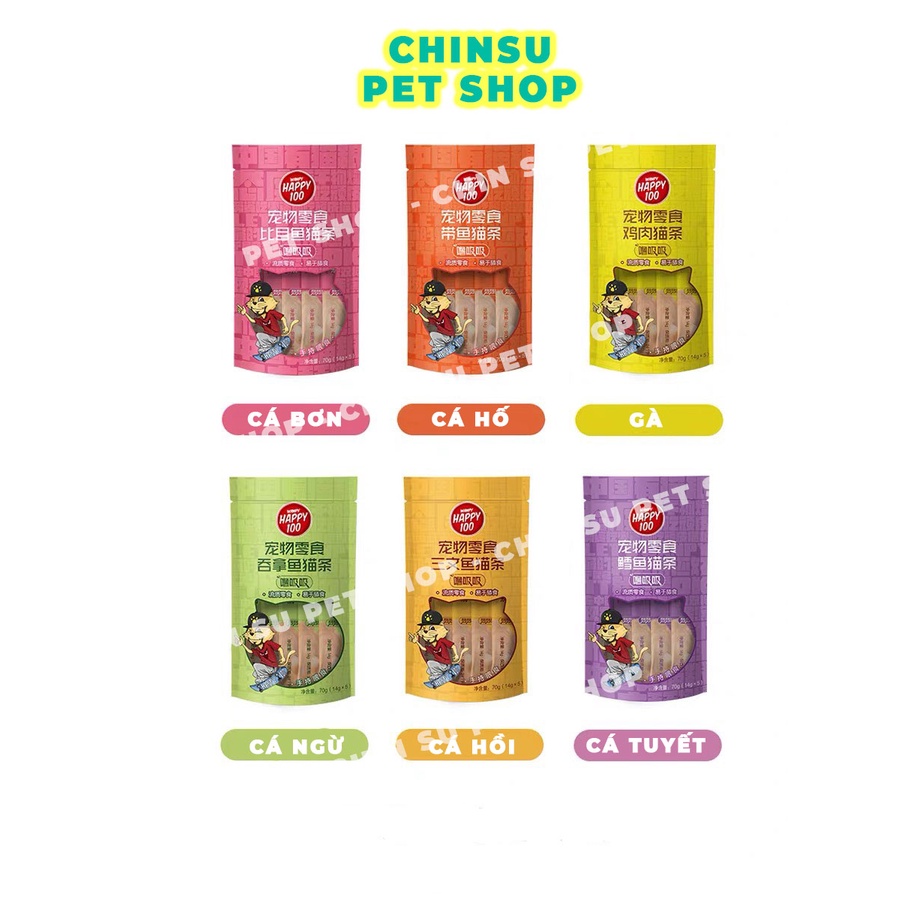 Súp thưởng Wanpy Happy 100 gói 5 Thanh Các Vị - Sốt Thưởng Dành Cho Mèo - Snack Cho Thú Cưng - ChinSu Pet Shop