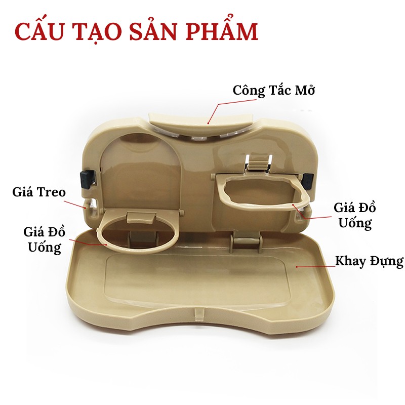 Khay Đựng Đồ Trên Ô Tô Gắn Sau Ghế - Đựng Đồ Ăn Nước Uống Tiện Lợi VERSION 2