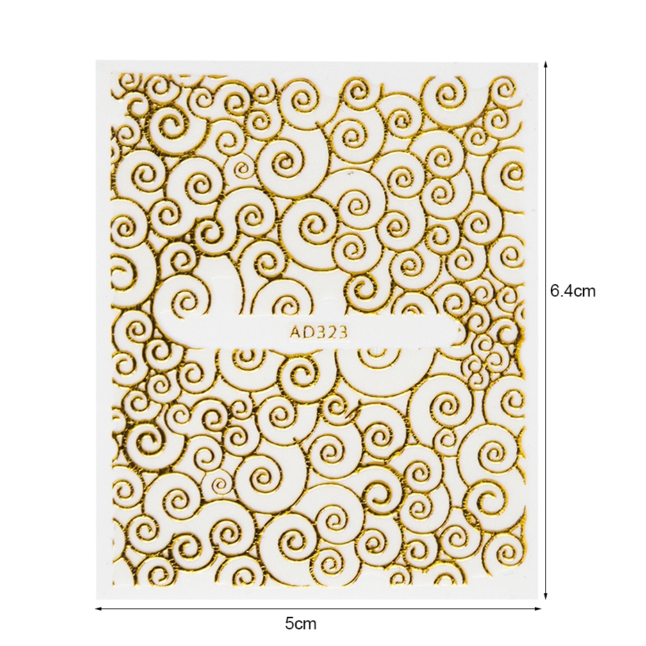 Bộ 20 nhãn dán hình hoa 3D màu vàng dùng trang trí móng tay DIY