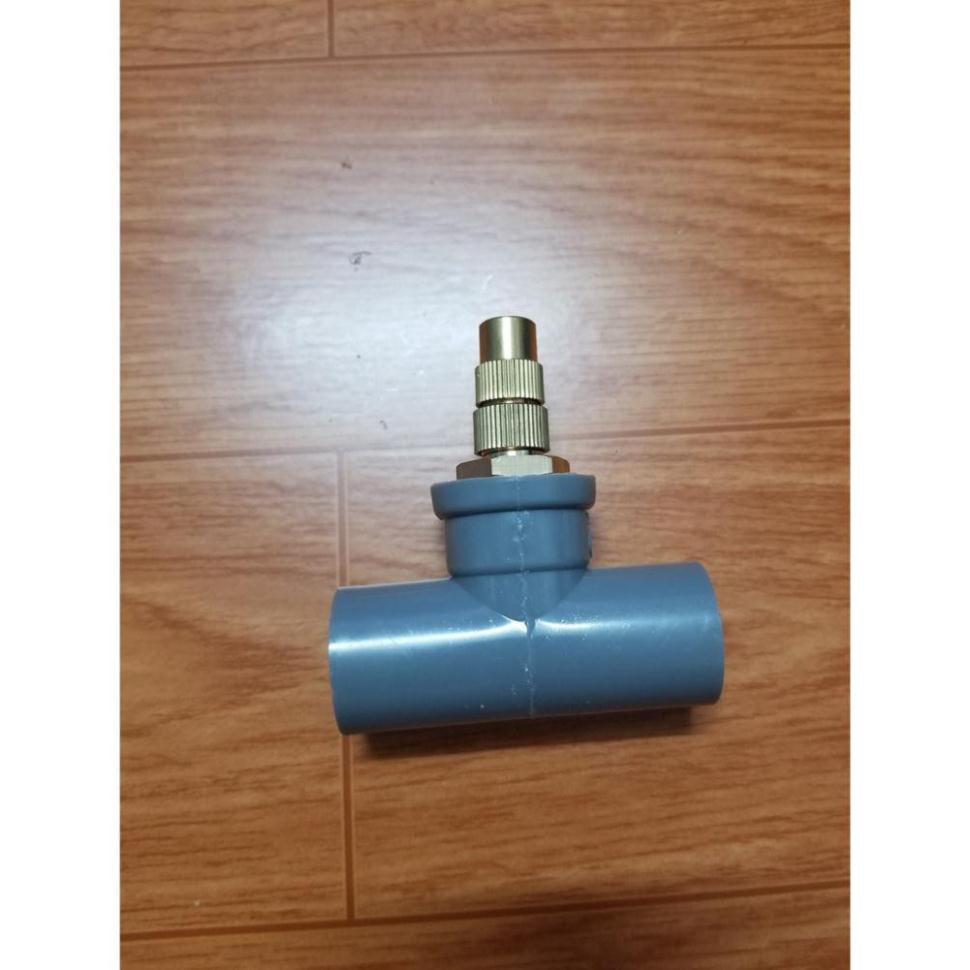 Béc phun sương đồng tưới lan ren ngoài 21mm kèm đầu nối, cút, T ren đồng