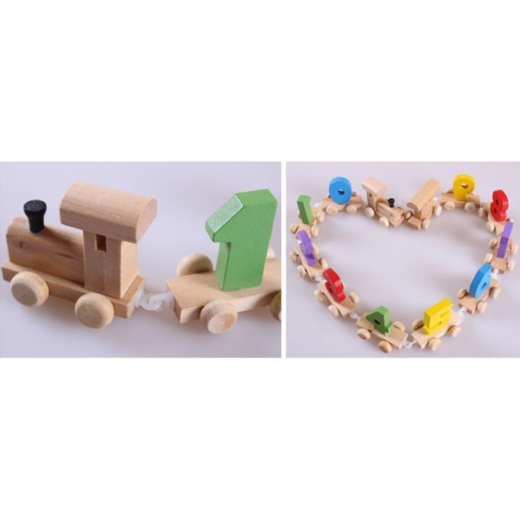 Đồ Chơi Tàu Lửa Kéo Số Woodentoy Chất Liệu Gỗ Cao Cấp Cho Bé Học Toán Giỏi,Nhớ Số Nhanh, Shop Mẹ Mốc ,TKG