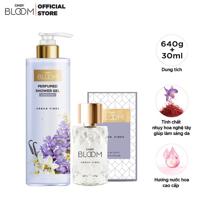 Combo Sữa Tắm Nước Hoa 640g & Nước Hoa 30ml Cindy Bloom Urban Vibes | BigBuy360 - bigbuy360.vn