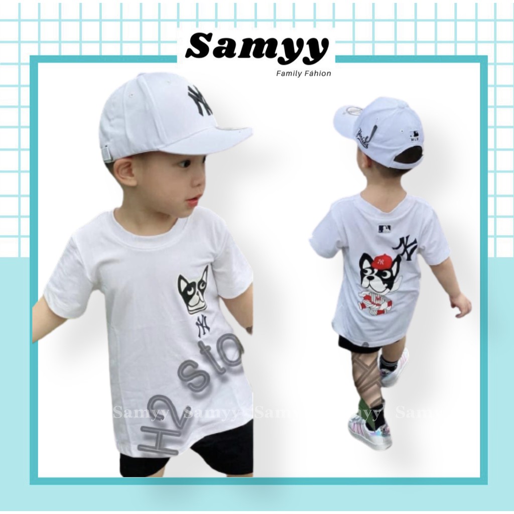Áo thun tay lỡ unisex hàn quốc MLB NEW YORK hình chó cho bé ,Samyy_vn