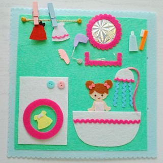 Đồ chơi  SÁCH VẢI CHO BÉ GÁI (hình thật 100%) - sách vải handmade