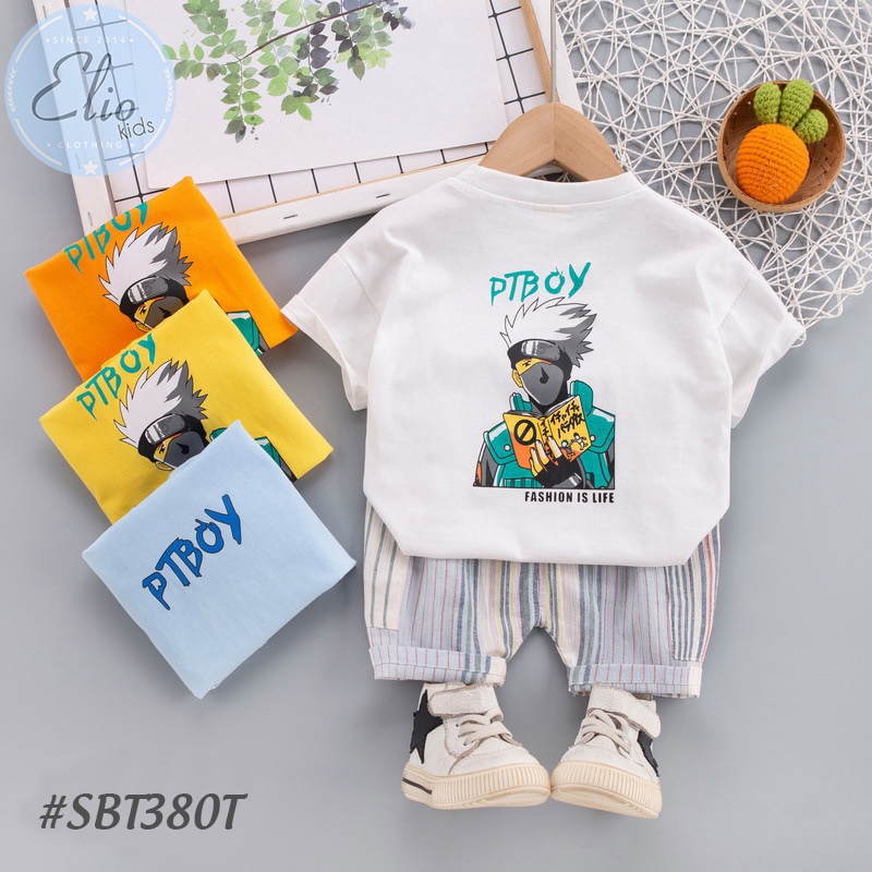 Set đồ bé trai, quần áo bé trai họa tiết mùa hè SBT380