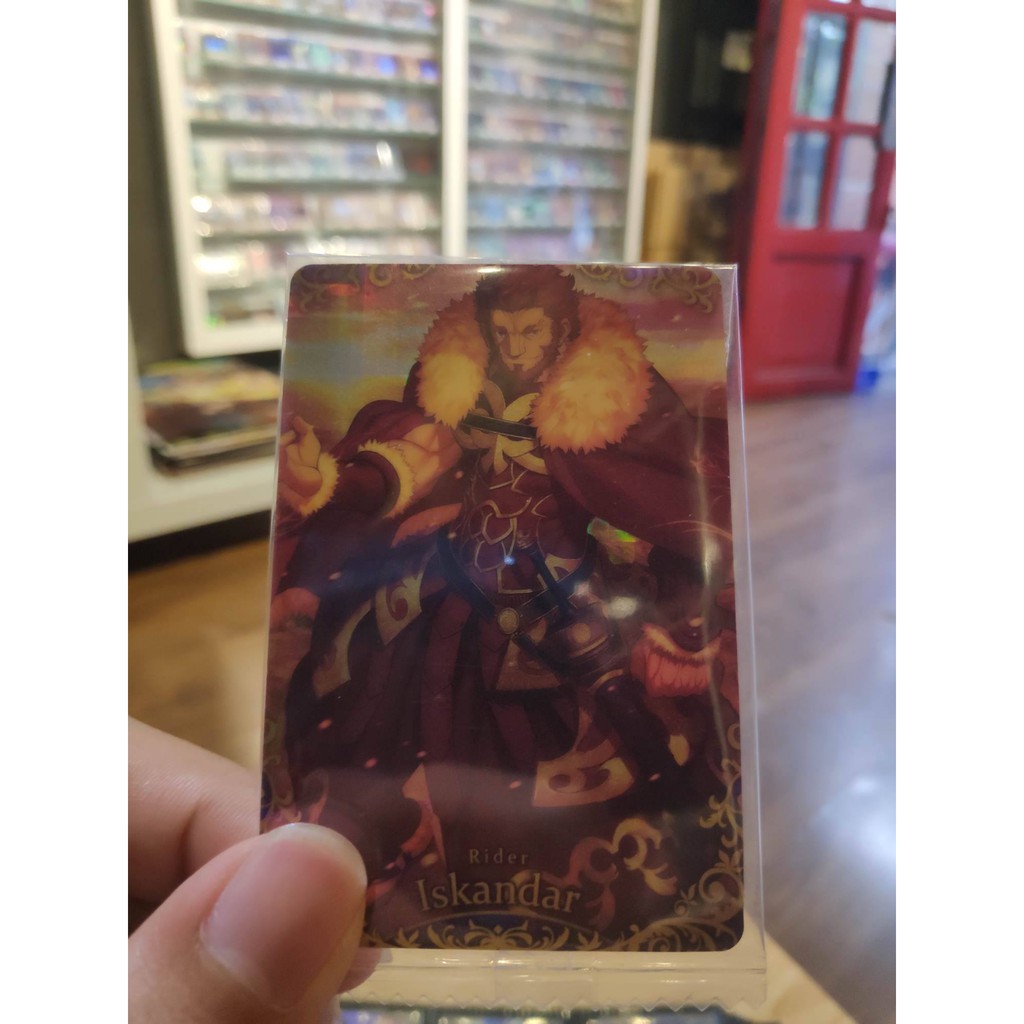 Thẻ bài sưu tầm bánh xốp Fate Grand Order FGO Iskandar SR - Secret Rare - Tặng bọc bài nhựa bảo quản