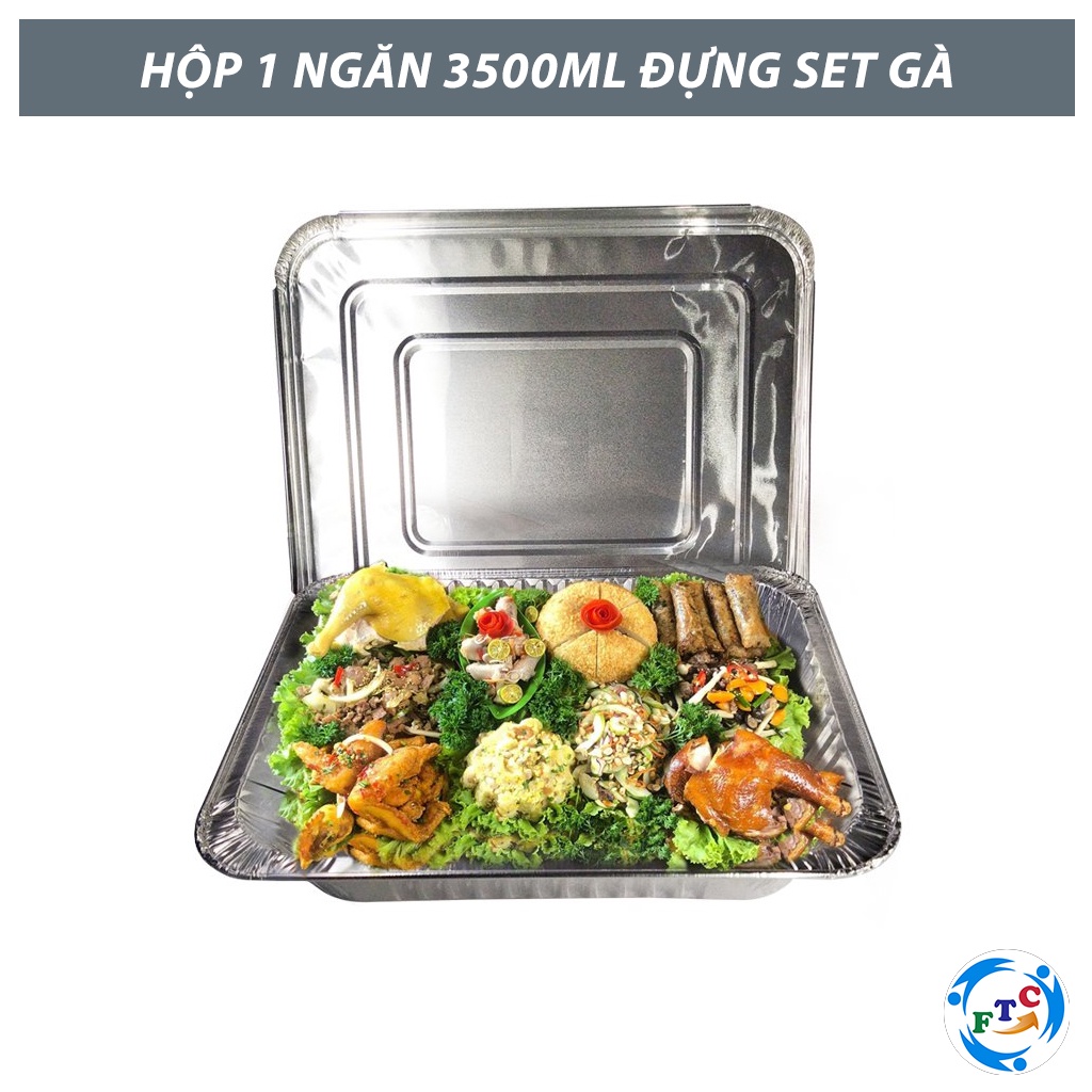 Khay nhôm 3500ml Ftc hộp nhôm dùng 1 lần hàng đẹp giá rẻ MS323