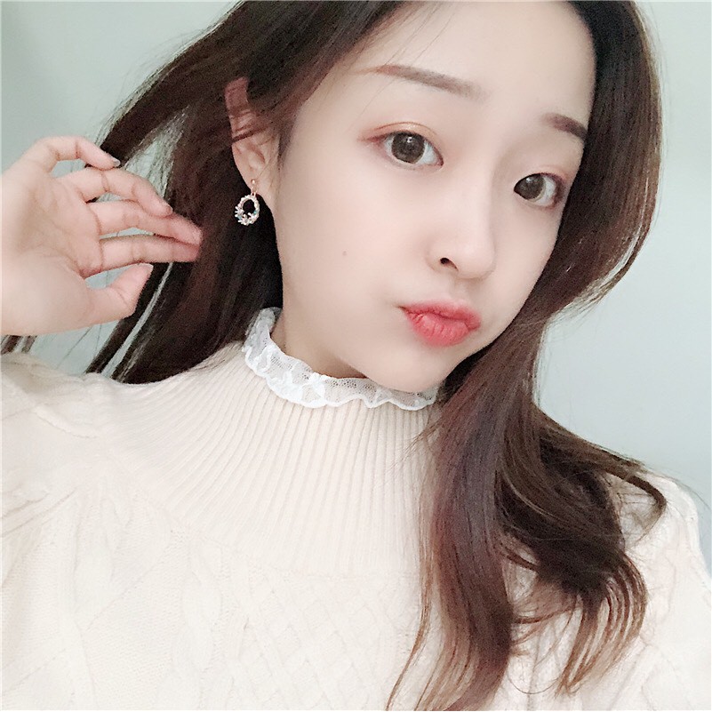 Khuyên tai dễ thương vòng hoa đính đá nhiều màu sắc NO SKU 78 TOBI STORE