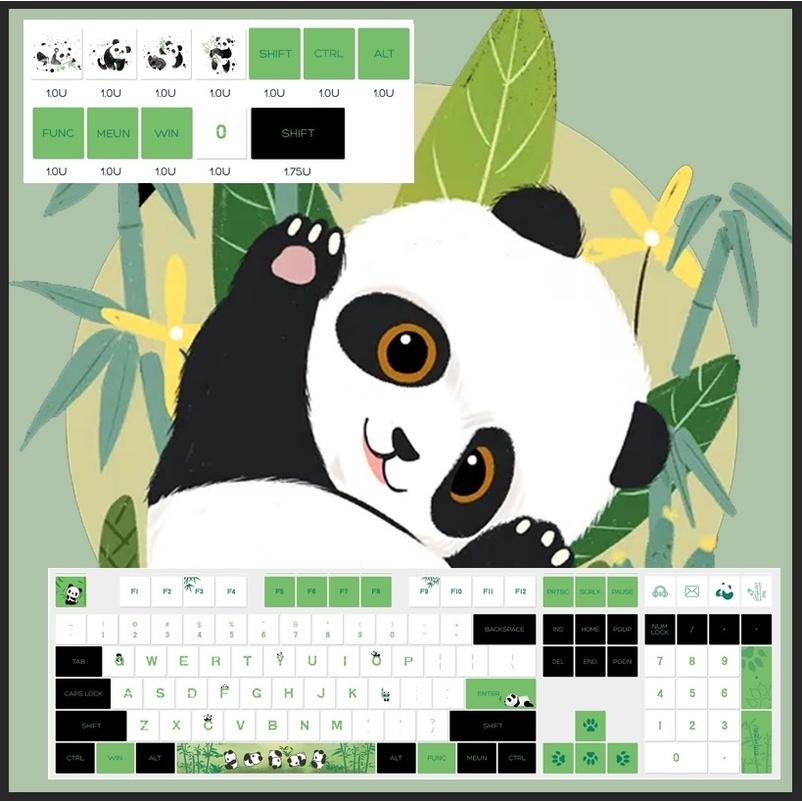 Panda keycap xda Profile DIY keycap pbt Dye thăng hoa bàn phím cơ học keycap 120 phím