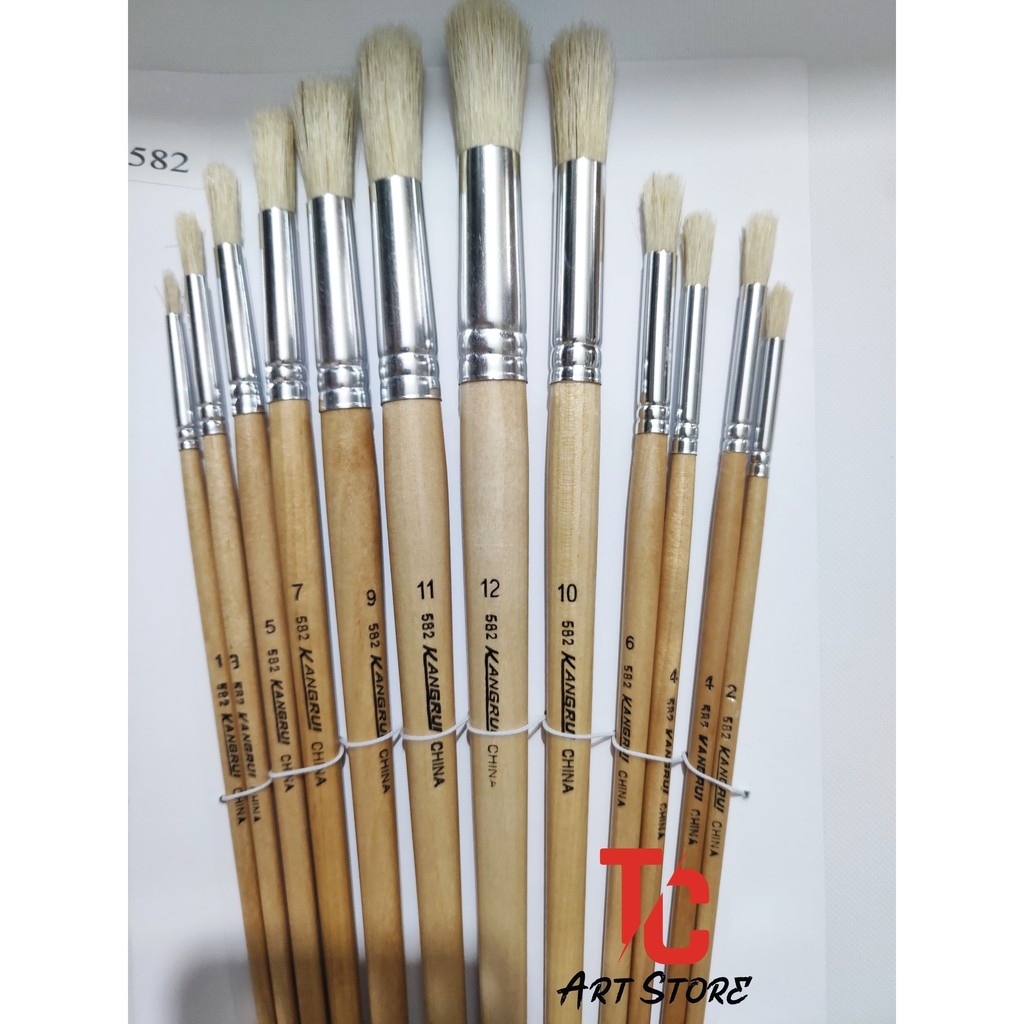 Bộ Cọ Vẽ Đầu Tròn, Cọ Lông Thú Kang Rui Artist Brush12 Cây