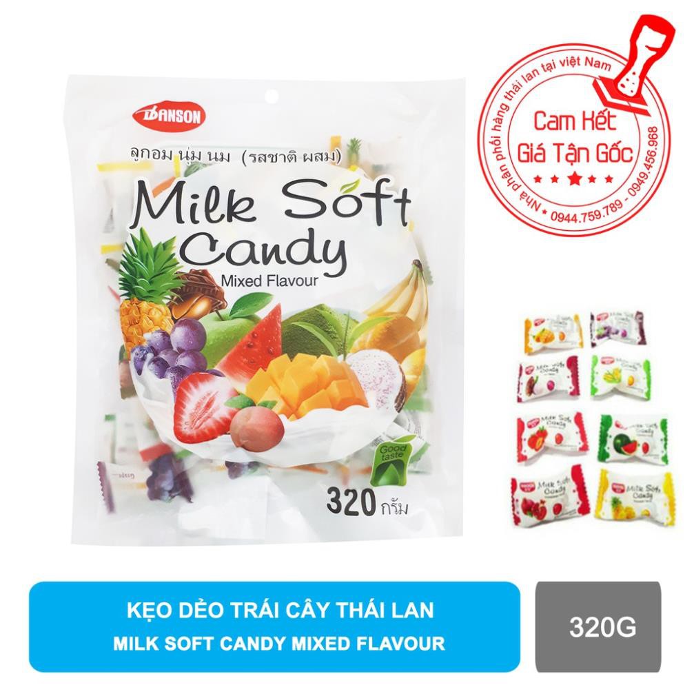 Kẹo dẻo trái cây thái lan Milk Soft Candy Mixed Flavour 320G
