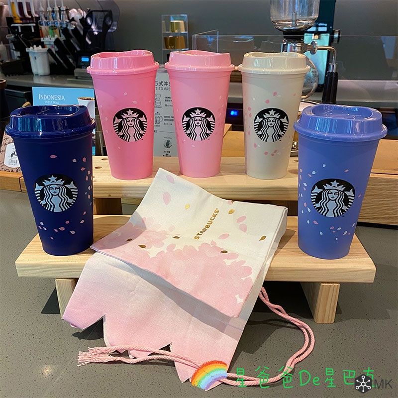 Sakura cốc cà phê Starbucks Tái Sử Dụng SAKURA Cup PP Cốc Cà Phê 473ml/16floz