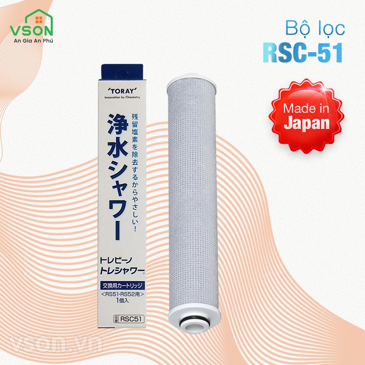 Lõi lọc thay thế khử Clo Torayvino RSC51 - Dùng cho vòi sen Torayvino RS52 - Hàng chính hãng