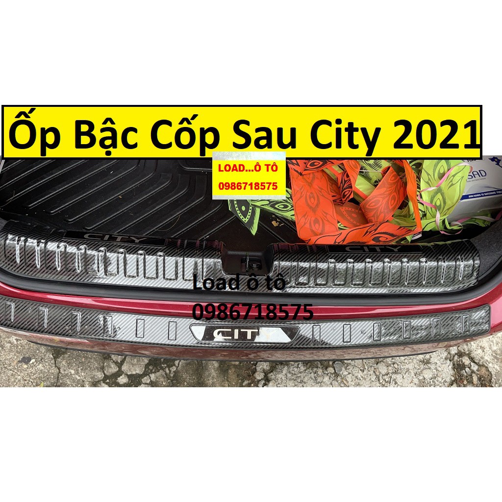 Ốp Bậc Cửa, Nẹp Bước Chân Xe Honda City 2022-2021 Vân Carbon Cao Cấp