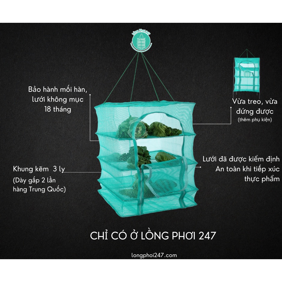 Dụng Cụ Làm Xúc Xích-Phơi Lạp Xưởng 247-Chống ruồi 100%, Kiểm định an toàn tiếp xúc.