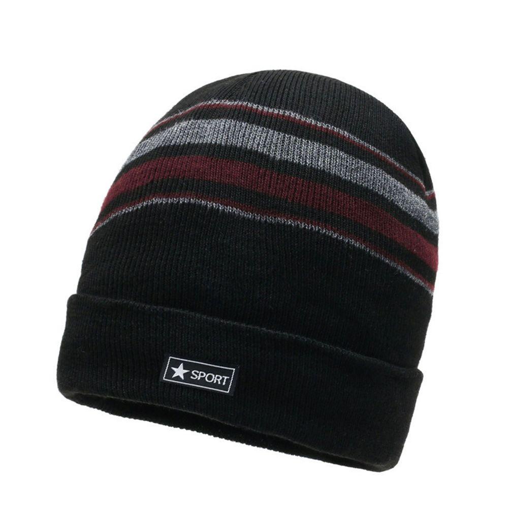 CLEVER Knitted Stripe Beanies New Ladies Casual Cap Solid Cute Female Beanie Caps