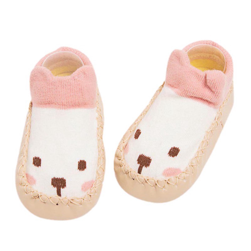 Vớ chống trượt họa tiết hoạt hình giữ ấm thời trang mùa thu Hàn Quốc cho bé sơ sinh