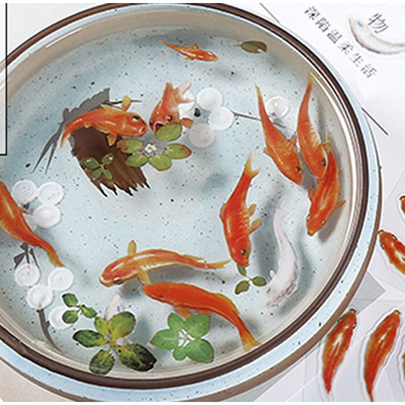 Sa Miếng Dán Hình Cá Vàng Bằng Resin Epoxy Trong Suốt Trang Trí Sổ Tay DIY