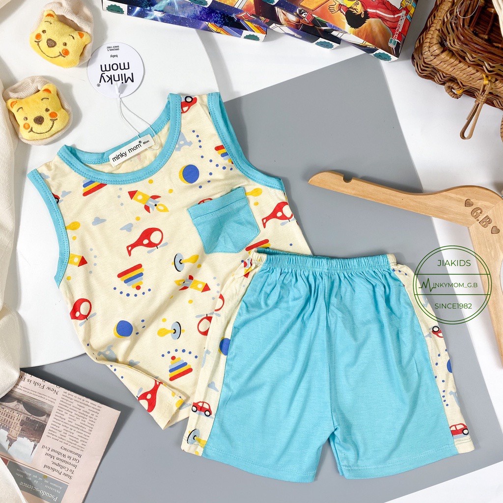 [SALE] Bộ Ba Lỗ Bé Gái, Bé Trai Minky Mom Vải Thun Lạnh Hoạ Tiết Gà Con Cổ Viền, Áo Thun 3 Lỗ Cho Bé Mặc Hè MKM3LO2209