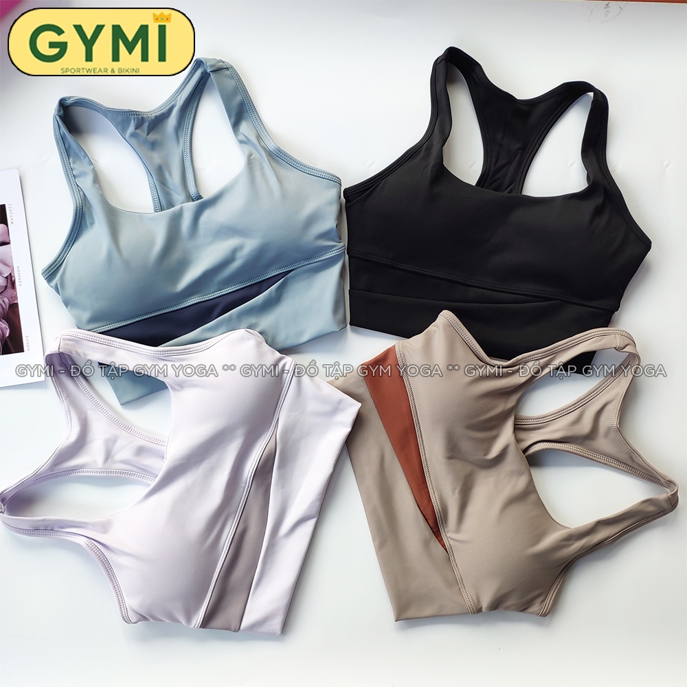 Set bộ đồ tập gym yoga nữ GYMI SET30 gồm áo bra có mút ngực và quần legging thể thao chất thun poly lạnh cao cấp