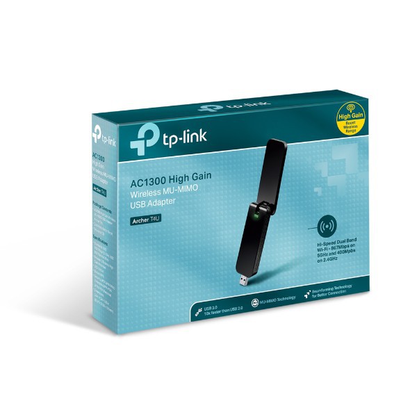 Bộ thu Wifi TP-Link Archer T4U - USB wifi băng tần kép chuẩn AC1300 -Hàng chính hãng