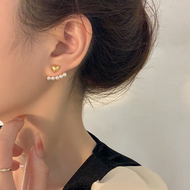 Bông tai chuôi Bạc 925 Hình Nhịp Tim Lover dễ thương độc đáo Her Accessories H98