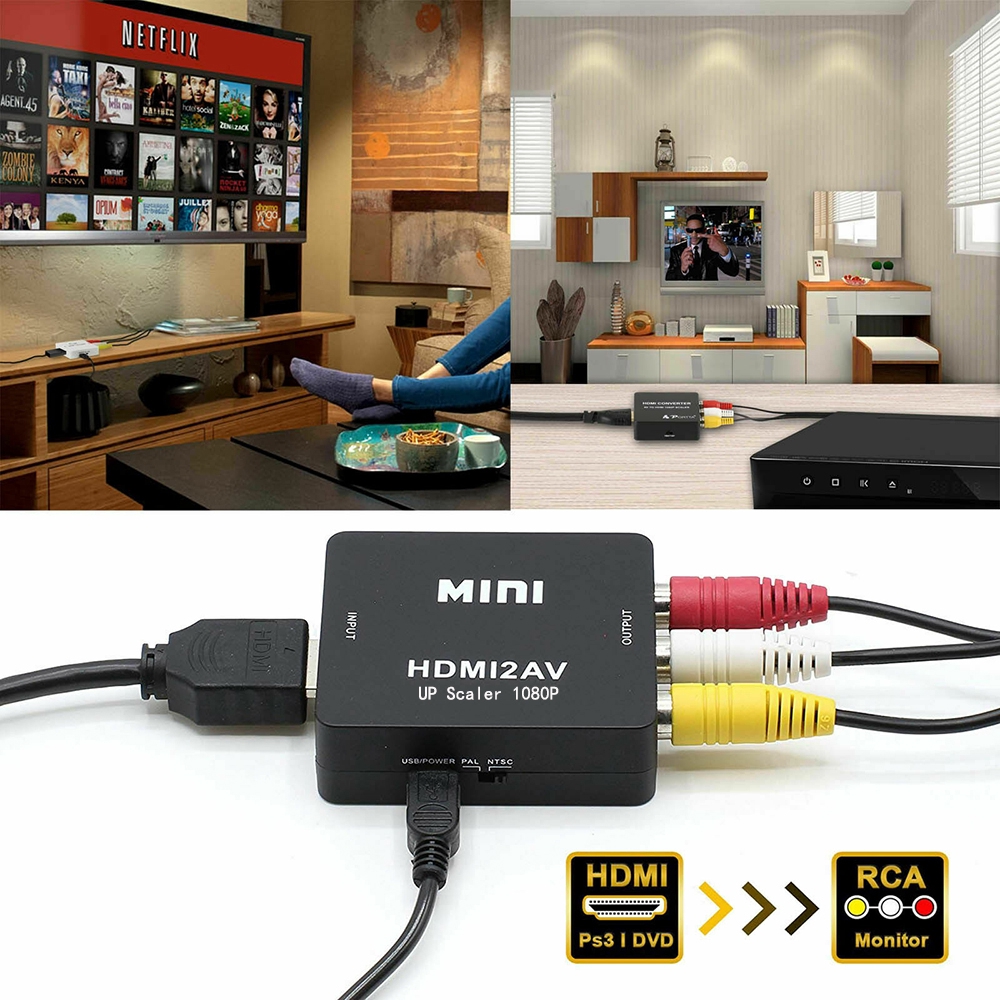 💜DLWLRMA💜 Audio Video Cable Composite CVBS with USB Cable Adapter Mini HDMI To RCA AV