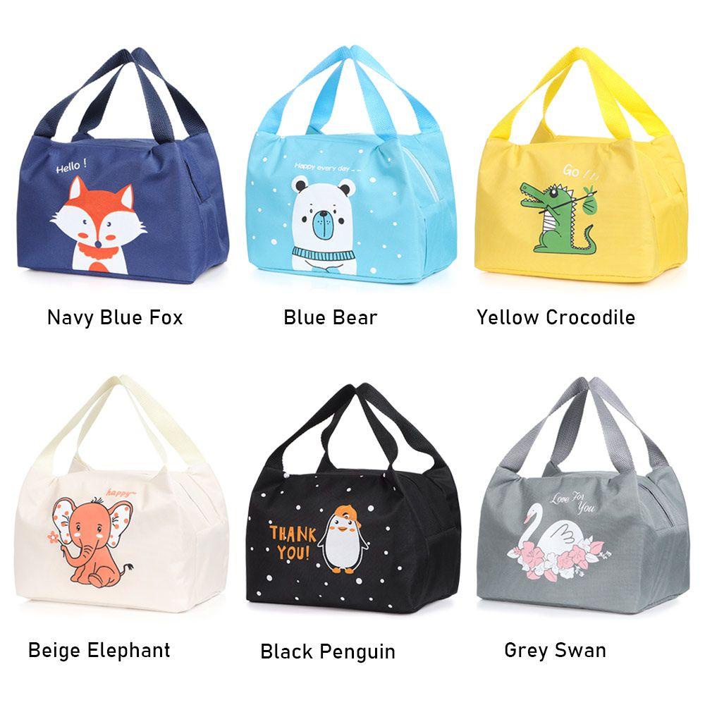 1 Túi Đựng Hộp Cơm Trưa Cách Nhiệt Họa Tiết Hoạt Hình Dễ Thương