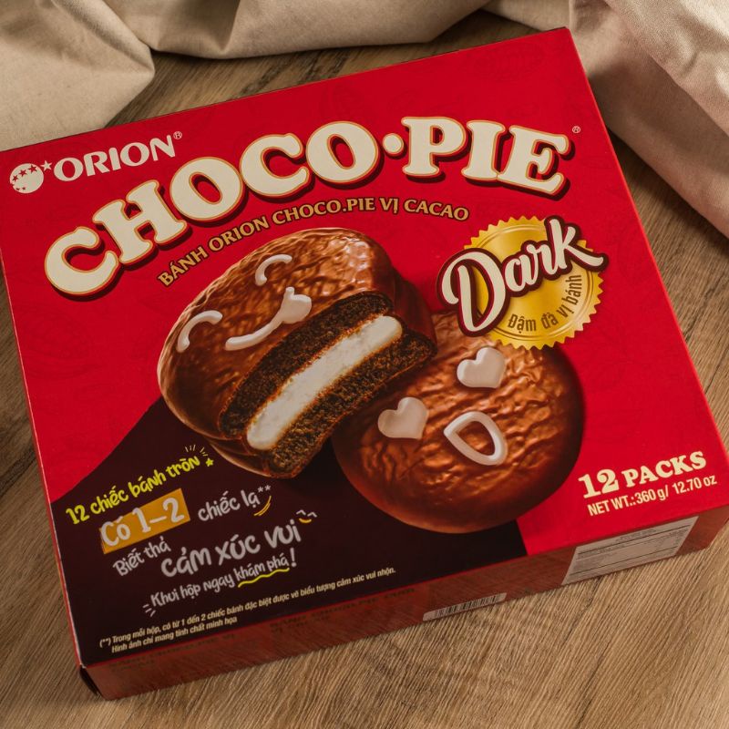 Chocopie Dark 12P vị Cacao